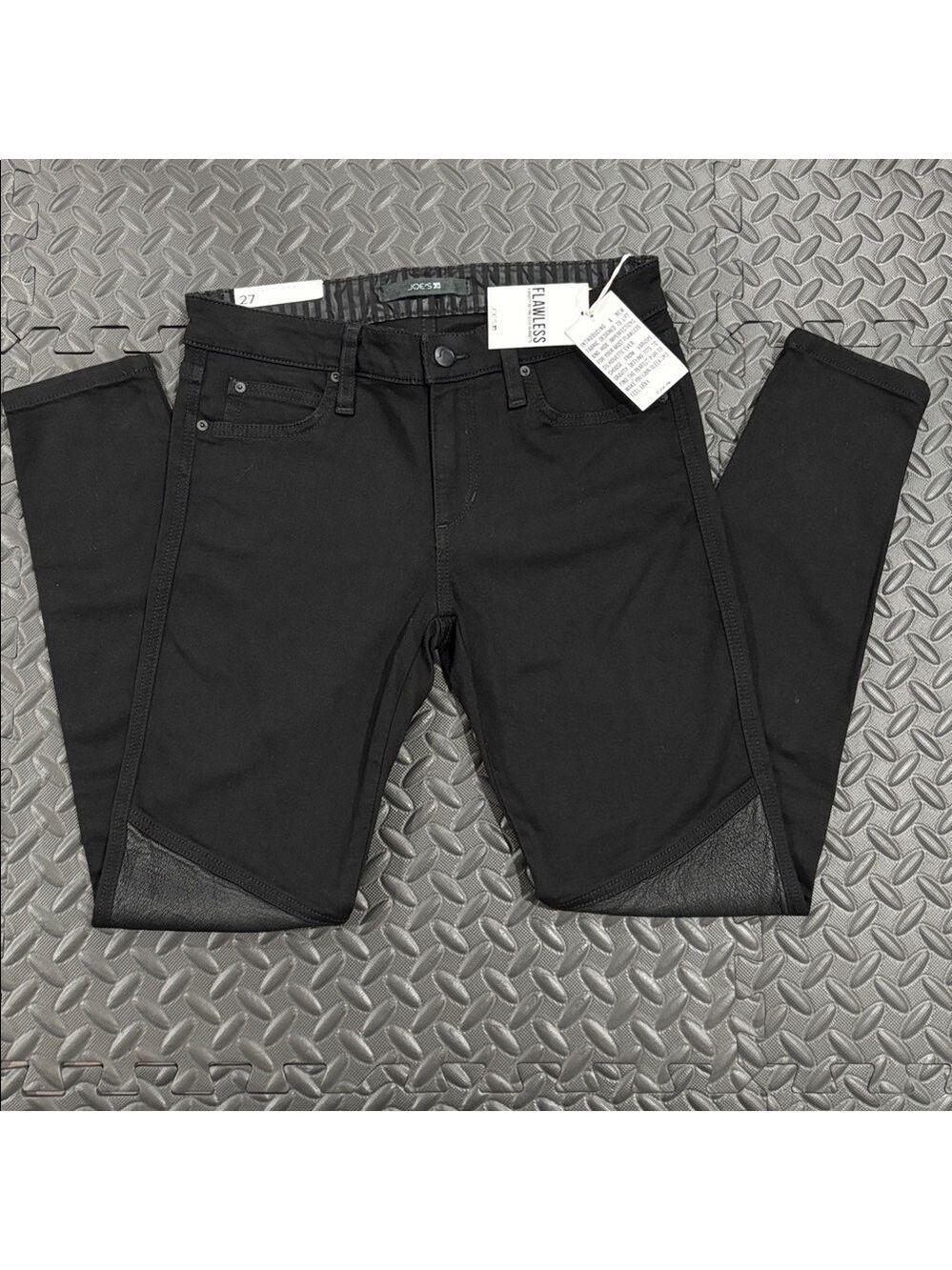 604. Joe's flawless The Phoenix Ankle Jeans with faux leather knee pad. NWT